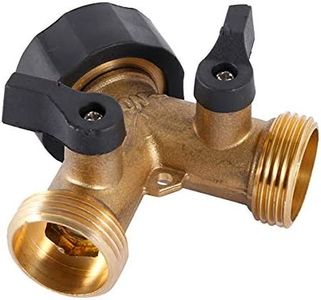 Robinet Double Machine a Laver, Répartiteur Raccord Robinet Tuyau d'Arrosage en Y 2 Voies pour Tuyaux d'Alimentation 3/4", Robinet Exterieur Jardin Double en Laiton Robuste