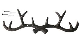 Vintage Cast Iron Deer Antlers Wall Coat Hooks- Farmhouse Chic Metal Hanger Coat Rack Key Holder Jewellery Display Rack Bathroom Towels Rack Hooks(with Screws)