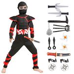 Halloween Ninja Costume for Boys Kids (Small(3-4Y))