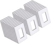 BESTTEN 30 Pack of 1-Gang Screwless Wall Plate, USWP6 Gloss Snow White Series, Decorator Outlet Cover, 11.91cm x 7.39cm, for Light Switch, Dimmer, GFCI, USB Receptacle