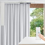 Electric Curtain Tracks 87"-244" Smart Curtains Motorized Opener Curtains Rod with Remote Control (157'')