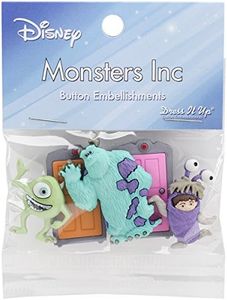 Dress It Up 7734 Disney Button Embellishments, Monsters Inc, Blue