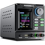 RUZIZAO 30V 10A DC Power Supply Variable, Bench Power Supply with Memory Storage & Encoder Knob, Output Switch & Lock Button, Color Display Adjustable Regulated DC Power Supply for Repair/Test