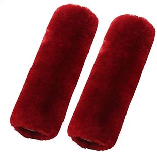 2 Pack Genuine Sheepskin Wool Car Seat Belt Pads For Auto Car SeatBelt Covers, Soft Shoulder Pad, Neck Cushion Protector(Claret)