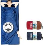 2in1 Cotton Sleeping Bag Liner and Lightweight XL Size Double Travel Bed Sheet