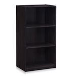 Furinno Furinno 99736DWN Basic 3-Tier Bookcase Storage Shelves, Dark Walnut