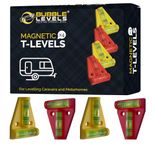 BUBBLE LEVELS | 4 Pack | Magnetic | T-Level | Mini Spirit Level | Caravan Spirit Level - Motorhome Levelling Devices | Motorhome Gadgets Levellers | Mini Level Spirit for Levelling Campervan