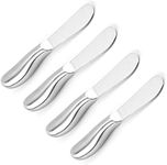 VANRA Spreader Knife Set 4-Piece Butter Knife Stainless Steel Cheese Knife Set Small Bread Cream Knives 5.3-inch