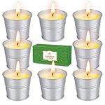 SUPERSUN 8 Citronella Candles Outdoor: 80-120 Hours Garden Citronella Candles Set, Soy Wax Scented Candles for Outdoor, Indoor, Camping, Outside, Garden