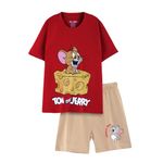 Nap Chief Kids Cotton Official Tom & Jerry Co ord Set for Boys & Girls, T Shirt and Shorts for Casual Wear - (WB5056Y_Red_12-18 Months)