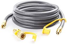 BouPower 24FT Natural Gas Grill Hose with 3/8 Male Flare Quick Connect/Disconnect Fittings for Most Grill, Fire Pit, Patio Heater, Pizza Oven