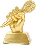 Resin Trophy Microphone Trophies Gold Funny Trophy Appreciation Dance Trophy Mic Trophy Speech Microphone Decor