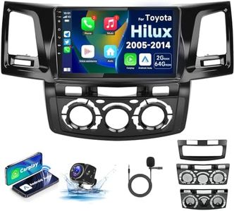 2+64G Car Stereo for Toyota Hilux 2005-2014 Android Car Radio Stereo,Wireless Carplay Android Auto 9inch Touch Screen Bluetooth Audio Receiver GPS Navigation WiFi Backup Camera FM/RDS SWC