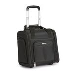 Amazon Basics Underseat Travel Luggage/Suitcase with Telescopic Handle and 2 in-line Skate Wheels - 34 x 24 x 36cm, Black