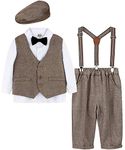 mintgreen Baby Boy Formal Suit Set Wedding Blazer, Brown, 3-4 Years, 110