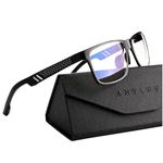 ANYLUV Blue Light Glasses Men Computer Gaming Glasses Blue Light Blocking Glasses Rectangle Metal frame Anti Eyestrain Clear Lens