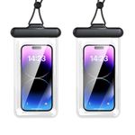 EUYLAT Waterproof Phone Pouch 2 Pack Up to 7.2", IPX8 Waterproof Cell Phone Case Compatible with iPhone 15 14 13 12 Pro Max Samsung, Phone Dry Bags for Vacation Beach Swimming Kayak Travel Essentials