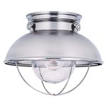 Sea Gull Lighting 8869-98 Outdoor Close-to-Ceiling Lantern, Brushed Stainless Steel Finish