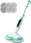 Angtra Scrubbing Steam Mop with Rotating Mop Pads, All-in-One Hard Floor Cleaner with LED Headlights, Steam & Spin Control, 6 Soft Scrub Pads, Swivel Steering, FS07