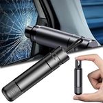 Olugulu Safe Hammer Glass Breake, SafeHammer Car Safety Glass Breaker Emergency Escape Tool, Car Window Glass Breaker, Seat Belt Cutter for Laminated Glass(Black)