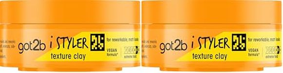 Schwarzkopf got2b iStyler, Long Lasting Hold, No White Residue, Silicone Free, Texture Matt Finish Hair Clay 75ml (Pack of 2)