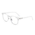 GLINDAR Blue Light Blocking Computer Glasses Retro Semi-rimless Style Reduce Eye Strain Video Game Eyeglasses Men Women Clear