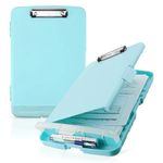 oddpod™ Moto Heavy Duty Clipboard with Side Opening/Clip Pad with Low Profile Clip for Dual Storage of A4 Papers and Pen Holder (Light Blue)