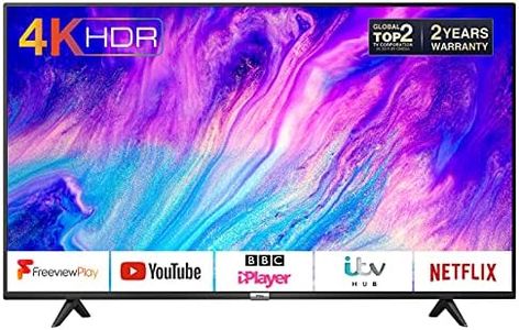 TCL 50P610K 50-Inch 4K Smart TV 3.0 Ultra HD - Freeview Play / BBC iPlayer / Netflix / YouTube / Smart HDR, Dolby Audio, Wi-Fi ,3*HDMI, 2*USB Port, Slim design, Black