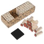 Molain 40 Pcs Letter Number Stamps, Small Wooden Rubber Stamps 0.2 Inch Alphabet Letter Number with Symbol Set Craft Ink Stamp Stamper Seal for Scrapbooking Photo Envelope DIY Craft Card