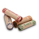 Coin Wrappers Assorted Preformed Coin Rolls Wrappers, beige, 128 Pack