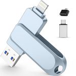 Flash Drive for iPhone 256GB, Photo Stick Thumb Drives Memory Stick, Photostick High Speed External Storage for iPhone/Android/iPad/iOS/PC/Computer and More Smart Devices Grey