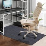 FESHORY Office Chair Carpet Mat for Wooden Hard Floor & Ceramic Tile (Folded Package), Large Carpet Protector Floor Mat for Gaming Rolling Chair, Computer Desk, Office, Home (Grey, 90x120cm)