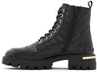 ALDO Women's Quilt Combat Boot, Bla