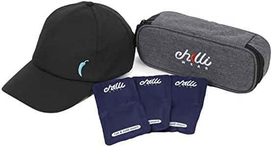 Chilli Wear Temperature Regulating Baseball Cap - Cooling & Warming - Headache & Migraine Relief Hat - 3 Medical Grade Gel Packs and Thermal Bag - Black/Blue