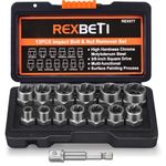 REXBETI Impact Bolt & Nut Remover Set, 13 Pieces Bolt Extractor Tool Set with Solid Storage Case