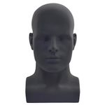 Tcwuzick Male Mannequin Head Professional Manikin Head for Display Wigs Hats Headphone Mask Sunglasses Jewelry and Scravat Display Stand (Matte Black)
