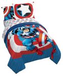 Jay Franco Marvel Comics Captain America Full Comforter Set - 7 Piece Bed Set Includes Sheet Set & Pillow Covers - Super Soft Avengers Kids Bedding