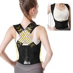 Opakawpop Stretchable Posture Corrector Women, Adjustable Back Posture Belt Office Home Gym Unisex, Breathable Back Support Posture Brace Back Straightener Posture Corrector Men(XL)