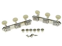 KAISH Nickel w/Aged White 3 per side 3x3 on a Plate Vintage Guitar Tuning Keys Tuners