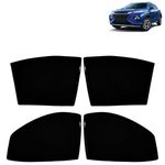 KINGSWAY Car Sun Shade Curtains Only Compatible with Maruti Suzuki Fronx (2023 Onwards) | Z-Black Fix-Type (Non-Magnetic) | UV & Heat Protection | Pack of 4 Pcs