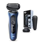 Braun Series 6 Electric Shaver for Men with Precision Trimmer, Wet & Dry, UK 2 Pin Plug, 60-B1200s, Blue Razor