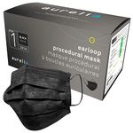 Aurelia Level 1 Disposable Protective Face Masks for Adults with Earloops, 3 Ply (1 x 50 Units, Black)