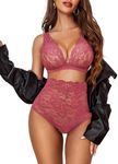 Avidlove Women Lingerie High Waist Bra and Panty Set Strappy Babydoll