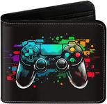 Boys Wallet Gifts for Gamers Boys Gamepad Leather Wallets Credit Id Card Cash Holder Rfid Blocking Zipper Aesthetic Wallets With Coin Pocket Id Window Teen Gaming Wallets for Gamers Men Boys Teenager