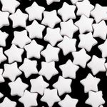 500PCS Acrylic White 13mm Star Beads Pony Beads Large Hole for Jewelry Making Bracelets Necklaces Earrings Key Chains DIY Birthday Gifts or Christmas Valentine's Day Present (White)