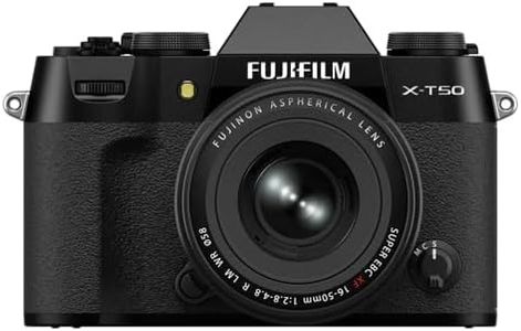Fujifilm X-T50 40 MP APS-C X-Trans Sensor|Retro Style mirrorless Camera|4k/6.2k vlogging|High Speed Recording FHD 240fps|Advance AF with 16-50mm Optical Zoom Lens f/2.8-4.8 - Black