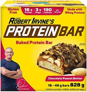 Chef Robert Irvine's Protein Bar, Whey Protein Baked Bar, Gluten Free (18 Count, Chocolate Peanut Butter)