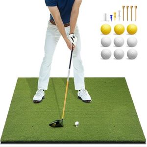 Bltend Golf Mat, 5x3 Feet Artificial Turf Golf Hitting Mats Practice with 9 Golf Balls, 7 Golf Tees, Rubber Tee, Golf Hitting Training Aids for Backyard Driving Chipping Indoor Outdoor Training
