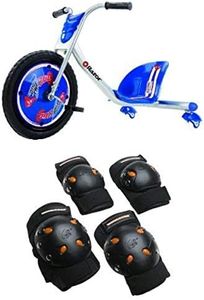 Razor RipRider 360 Caster Trike, Blue and Mongoose BMX Bike Gel Knee and Elbow Pads
