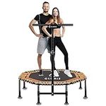 CLORIS 38''/40"/48'' Foldable Fitness Trampoline - Max Load 220lb/400 lb/450lb, Rebounder with Adjustable Foam Handle Indoor/Outdoor Fitness Body Exercise (48''Orange)